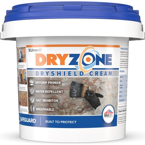 Dryshield Cream 3L Salt-Resistant Masonry Primer for Rising Damp