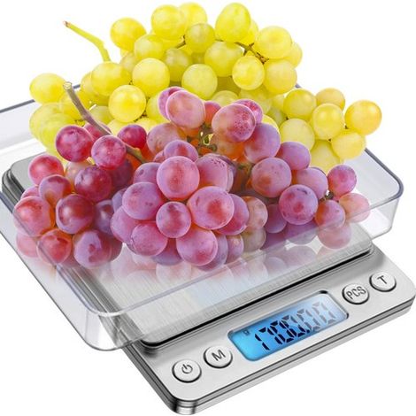 Balance de cuisine numérique/balance postale, avec deux bols, capacité de pesée maximale 2 kg, précision 0,1 g.-AquaForge (1/5)