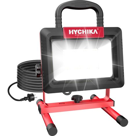 100W Projecteur Chantier LED, 12,000LM Lampe Chantier avec Prise Ultra-Lumineux, IP66 Tanche, Rotation 360, Spot LED avec Cable 2M, Pour Garage Atelier Bricolage Construction (1/5)
