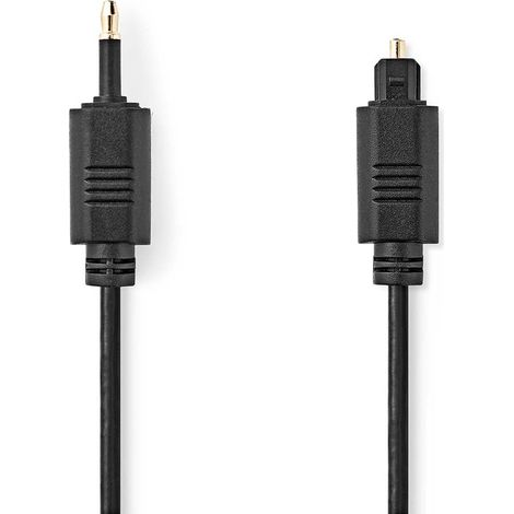Cable de audio óptico  TosLink Male  Mini-Toslink  1.00 m  Redondo  PVC  Negro  Label