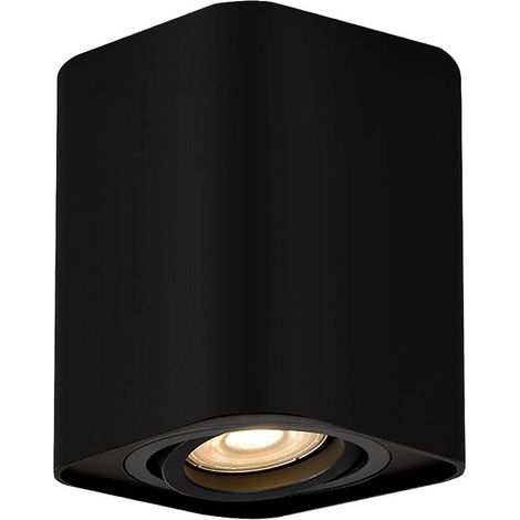 Plafond / lampe encastrée Kobald aluminium Matt Black Gu10 1x Max 42W H: 10,5 cm L: 9cm Dimmable (1/4)