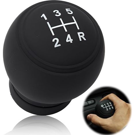Couvercle de levier de vitesse universel 5 vitesses en silicone TPU souple et résistant à l'usure, noir, monobloc (1/5)