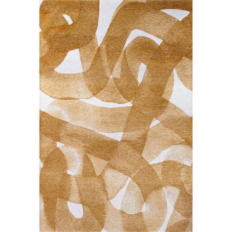 Tapis intérieur extérieur jaune antidérapant style moderne - 140 x 200 cm (1/5)