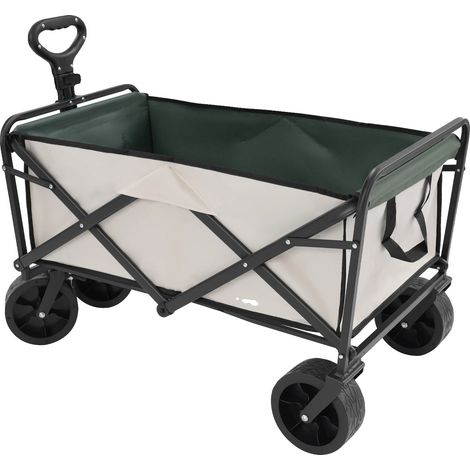 Carrito plegable, capacidad de 115 kg, diseño resistente, color caqui. (1/2)
