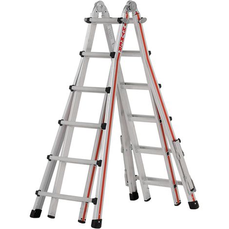 Scala telescopica 4x6 pioli - Altezza mass. di lavoro 5.20m - 814224