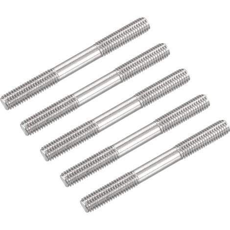 Double Terminal Goujon Vis (M8 Filetage 80mm Longueur) 5Pcs 304 Inox Acier Double Fileté Barre Boulons - pour Maison Entretien (1/5)