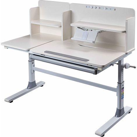 Sören bureau réglable blanc, gris. (1/5)