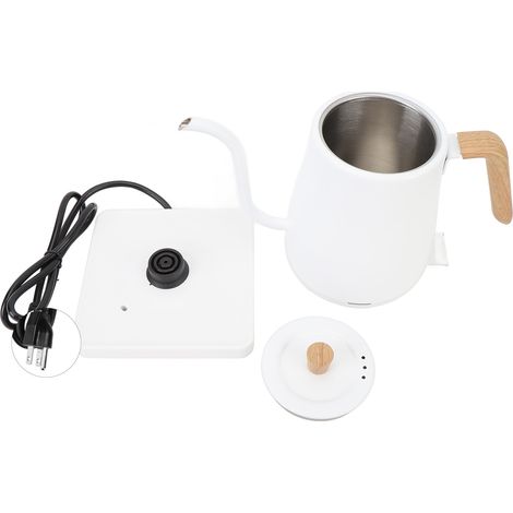 Bouilloire électrique à col de cygne en acier inoxydable, arrêt automatique, poignée ergonomique, évite les brûlures, verser dessus pour le café, le thé, grain de bois blanc, prise américaine 110V (1/5)