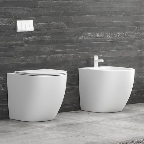 Sanitari a filo parete senza brida colore bianco opaco MIL-B kamalu