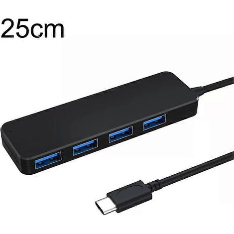 Hub d'extension USB 3.0 Type-C à 4 ports - Station d'accueil haute vitesse de 25 cm par (1/2)