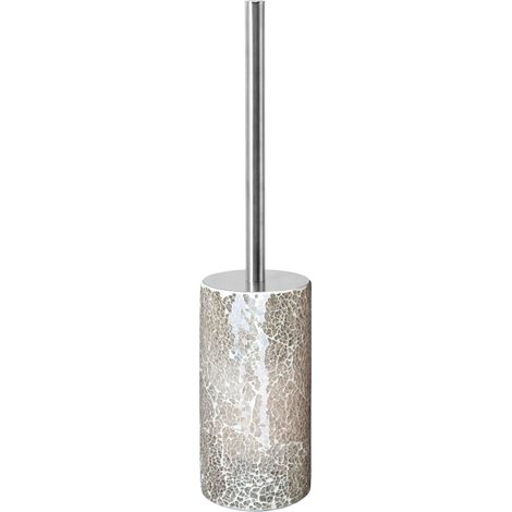 Aquasanit Dora portascopino vetro con manico con coperchietto cromato codice prod: QF6140TO (1/4)