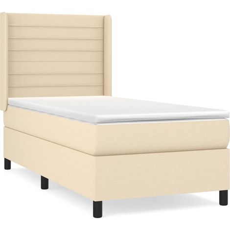 Maison Exclusive - Cama box spring con colchón tela color crema 8