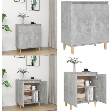 Sideboard mit Massivholz-Beinen Betongrau 60x35x70 cm - Sideboard - Wohnzimmertisch - Möbelstück - Skandinavisches Design - Holzmöbel - Home & Living (1/5)