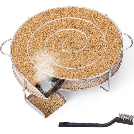 Stainless steel cold smoke generator for smoking meat and fish with cleaning brush (1/5)