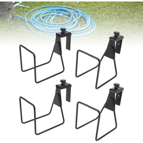Ensemble de 4 supports de tuyau - Supports muraux robustes pour tuyau - Enrouleurs et crochets de tuyau réglables pour le rangement des tuyaux et les rallonges (1/5)
