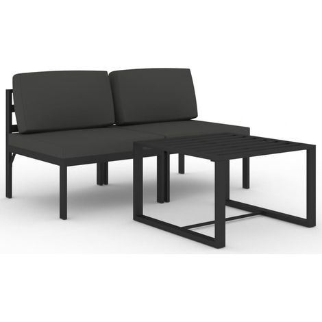 Maison Exclusive - 3-tlg. Garten-Lounge-Set mit Kissen Aluminium