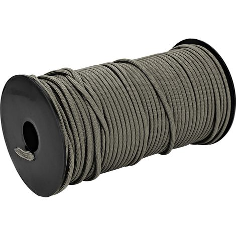 100 m hochbelastbare Fallschirmleine, 9-strängig, 4 mm, für Fangseile, Wäscheleinen, Campingseile (Khaki)
