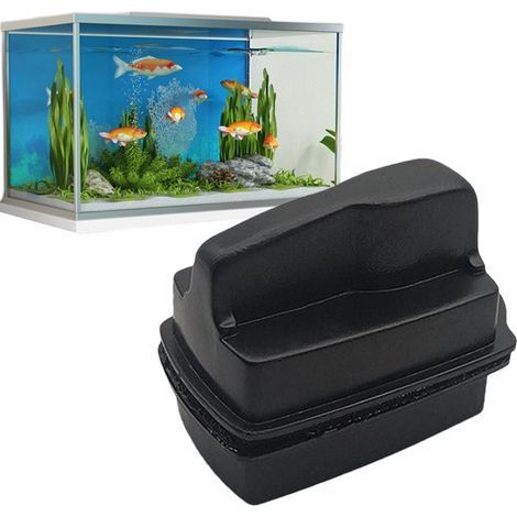 1 Grattoir à algues magnétique double face, aimant puissant, feutre anti-rayures, pour aquariums en verre (1/5)