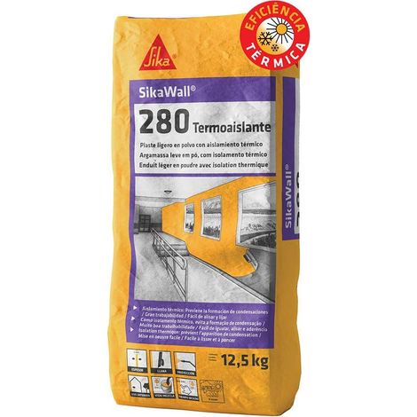 SikaWall 280 Termoaislante Plaste en polvo termoisolante para superfícies interiores 12,5kg Blanco
