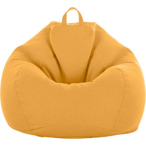 Sac de canapé Lazy Housse de Canapé Inclinable Tissu Housses de Fauteuil Housse de Chaises sans Remplissage Siège Pouf Feuilletée Tatami Salon Meubles (Jaune, 60x75cm)