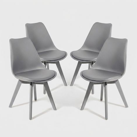 Juego de 4 sillas de cocina de polipropileno gris Smart Full Grey (1/5)