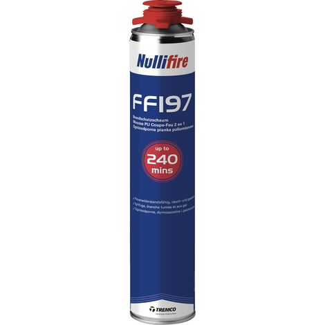 Nullifire FF197 1K-Brandschutzschaum, feuerfester Pistolenschaum, Dichtstoff, Polyurethanschaum, hohe Schall- und Wärmedämmung, grau, 880 ml