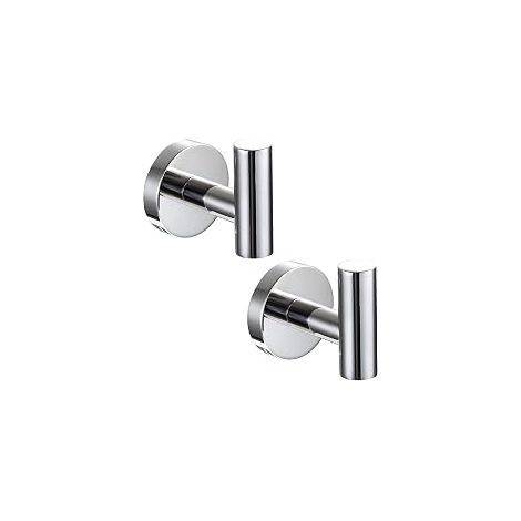 TAISHENGDA Lot de 2 Crochets Muraux en Acier Inoxydable – Base Ronde Effet Miroir, Fixation par Vis (1/5)