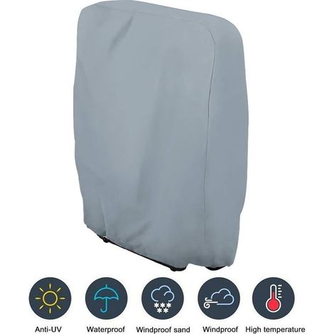 Housse pour chaise pliante, transat, mobilier de jardin, imperméable, protection UV, 71 x 110 cm (grise) (1/5)