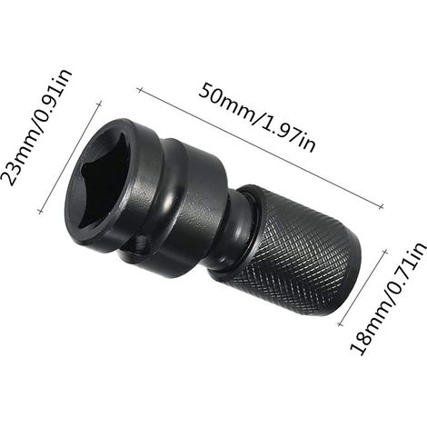 Confezione da 2 adattatori da 1/2" quadrati a 1/4" esagonali, convertitore mandrino a sgancio rapido per chiave a cricchetto a impatto e bussola porta punte per cacciavite (1/4)