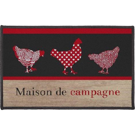 Tapis Déco Rectangle "Campagne" 50x80cm Rouge (1/2)