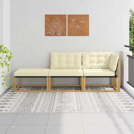 vidaXL  Sectional Sofa Units  with Cushion White 241.5 x 83 x 73 cm