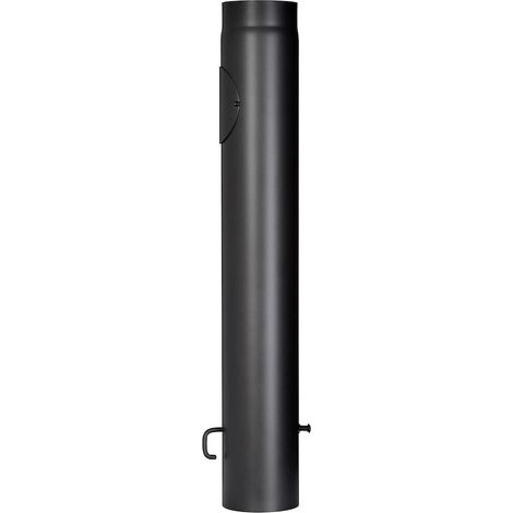 Rauchrohr 150 mm ø, 1000 mm mit Drosseklappe und Tür