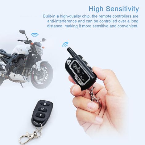 Système d'alarme antivol pour moto, télécommande sans fil bidirectionnelle, démarreur, arrêt, verrouillage/déverrouillage, contrôleur 12 V avec sensibilité réglable, klaxon 125 dB 2. (1/4)