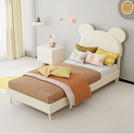 Letto imbottito contenitore 90x200 in tessuto OKMYHOME (1/5)