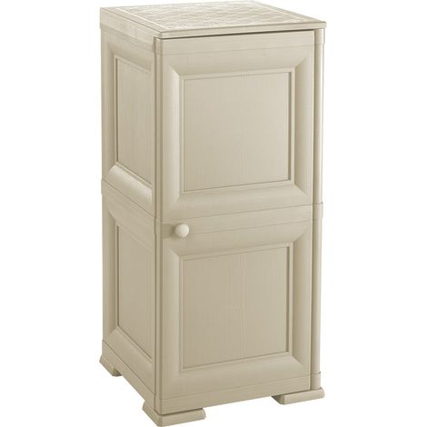 Mobiletto mono anta + 1 ripiano cm 40x43x85,5 in resina colore Angora - Omnimodus (1/3)
