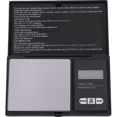 Mini balance numérique portable haute précision à LED, pour bijoux en or, argent et diamant (100 g/0,01 g) (1/5)