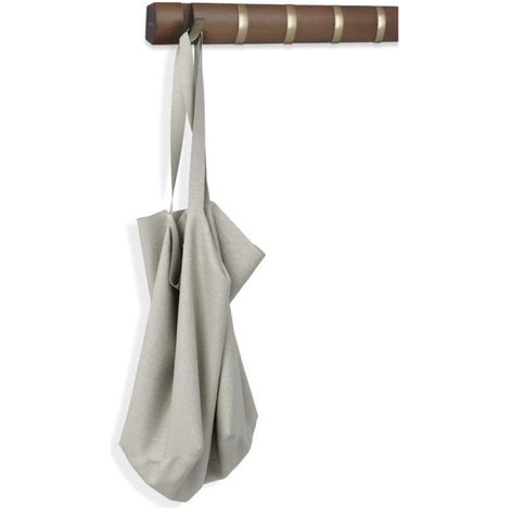 Porte manteaux Flip 8 crochets Noyer clair et doré (1/5)