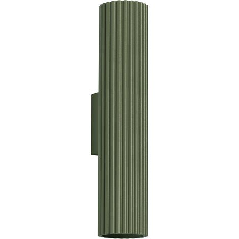 Applique moderna verde oliva, tubo ondulato, 30 cm, superiore e inferiore, per soggiorno, ingresso, 2xGU10 10W KARBON Sollux Lighting (1/5)