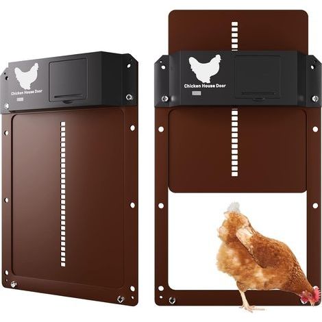 Nouveau Porte Automatique Poulailler, Automatique Etanche avec Capteur de Lumière Porte De Poulailler Automatique à Induction à Pile (1/5)