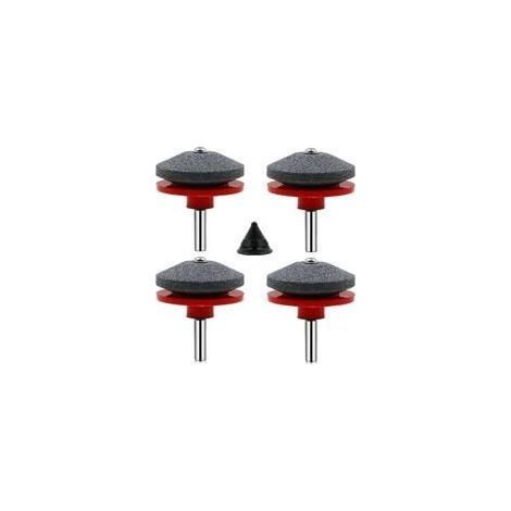 4 Pièces Affuteur Lame Tondeuse Gazon Universel Aiguiseur de Tondeuse Accessoires pour Tondeuses avec 1Pcs Kit D'équilibrage de Lame,50 x 47mm (1/5)