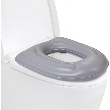 Aufblasbares PVC-Toilettensitzkissen mit Saugnapf, höhenverstellbar, wasserdicht und komfortabel, Toilettensitzauflage für Erwachsene, Entlastung des Steißbeins, ideal für Reisen und Genesung.(47 x 40 (1/5)