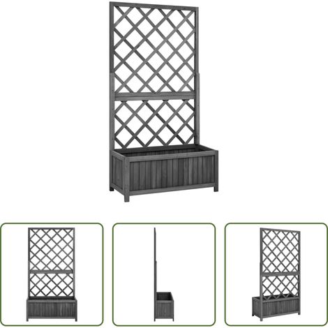 Jardinière en bois - Jardinière à treillis jardin Noir 70x30x135 cm Bois de sapin (1/5)
