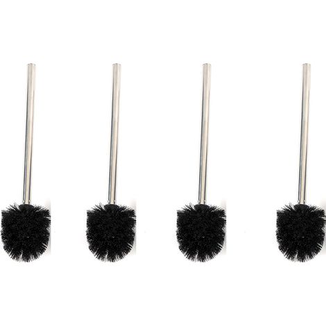 Set mit 4 Toilettenbürsten mit austauschbaren Bürstenköpfen, Edelstahlgriffen, Länge: 37,5 cm Bürstenkopfdurchmesser: 8 cm (1/5)