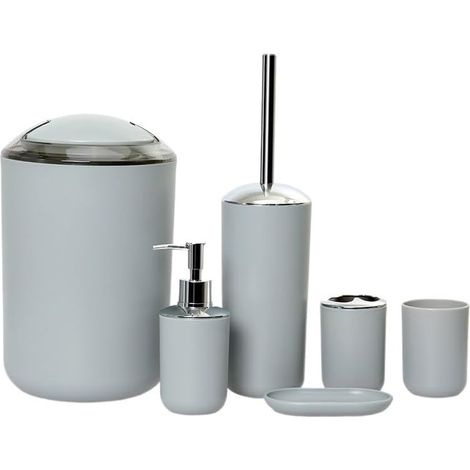 toiletries six piece storage kit waste bin soap dish (1/3)