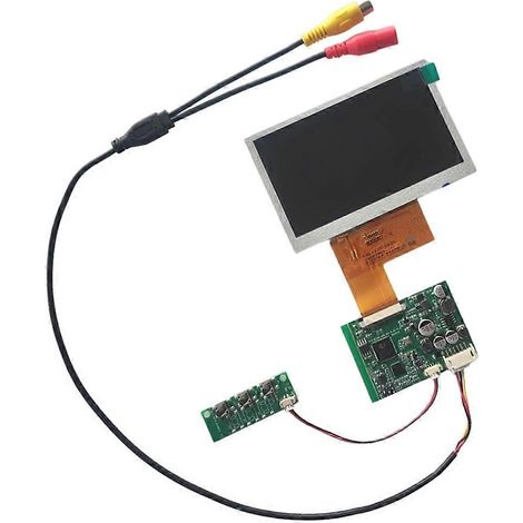 Kit de módulo de pantalla LCD IPS de 4,3 pulgadas y 800x480 píxeles, 40P, con placa controladora AHD1080P y cable de conexión de vídeo AV+DC para proyectos de bricolaje integrados. (1/5)