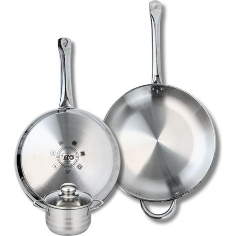 Ensemble de 2 Poêles de cuisson 28 et 32 cm et 1 faitout 12 cm Elo Profi Brillant (1/5)