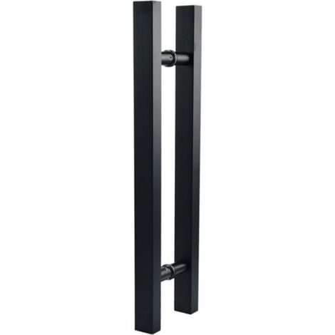 PoignéE de Porte en Verre / Bois en Acier Inoxydable Noir Mat (1/4)