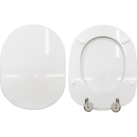 Copriwater Duetto Tondo Falerii legno rivestito in resina poliestere bianco (1/4)