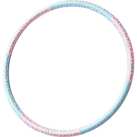 Hula hoop lesté de massage en mousse bicolore, cerceau amovible en mousse d'acier inoxydable, appareil de fitness pour affiner le ventre et la taille, modèle à 6 sections avec jointure en bambou bleu (1/5)