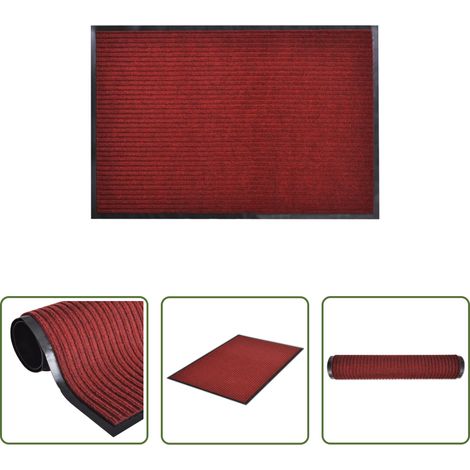 Paillasson anti-saleté - Tapis d'entrée rouge 120 x 180 cm PVC (1/5)